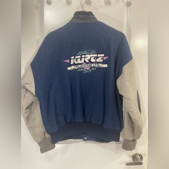 VINTAGE Trucking LTD CANADA Wool & Leather SPORTSWEAR BOMBER JACKETS Sz Large - Picture 10 of 15